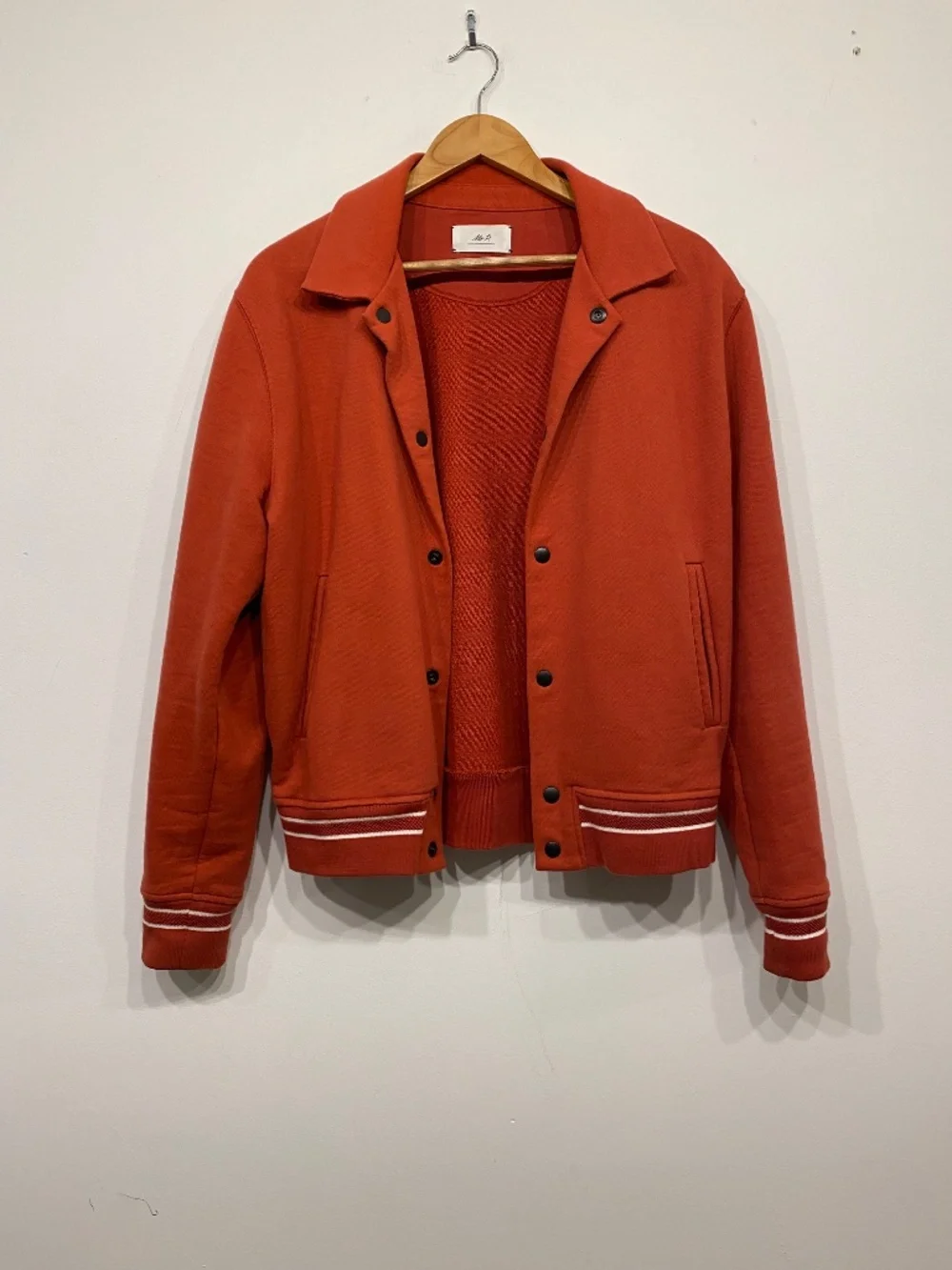 Mr P. Contrast-Tipped Cotton Blouson Jacket in Orange Medium